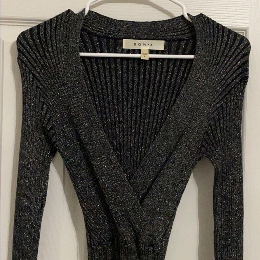 Row A Metallic Ribbed Dress